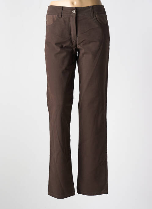 Pantalon droit stretch taille normale marron POUSSIERE D'ETOLE femme