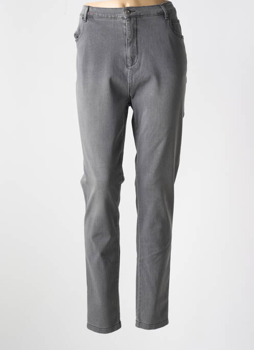 Jeans coupe slim gris MARBLE pour femme