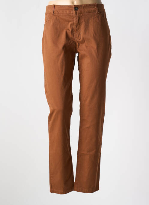 Jeans coupe slim marron POUSSIERE D'ETOLE pour femme