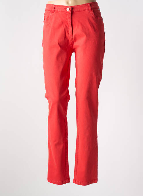 Jeans coupe slim rouge AGATHE & LOUISE pour femme