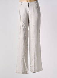 Pantalon droit fermeture zippée sous rabat boutonné taille normale gris LA FEE MARABOUTEE femme