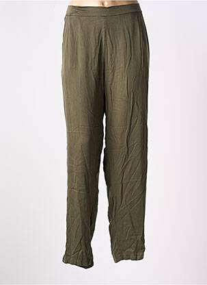 Pantalon droit tissage popeline taille normale vert PAUL BRIAL femme