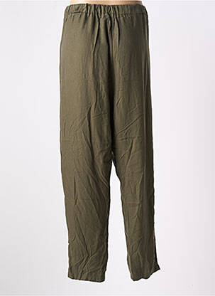 Pantalon droit tissage popeline taille normale vert PAUL BRIAL femme