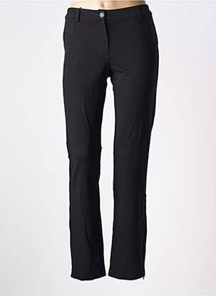 Pantalon chino fermeture zippée sous rabat boutonné taille normale noir PAUL BRIAL femme