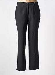 Pantalon droit tissage crêpe taille haute noir ROSA ROSAM femme