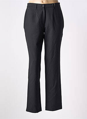 Pantalon droit tissage crêpe taille haute noir ROSA ROSAM femme