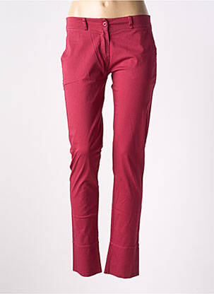 Pantalon chino taille basse taille basse rouge LA FEE MARABOUTEE femme
