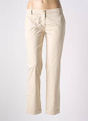 Pantalon chino taille basse taille basse beige LA FEE MARABOUTEE femme