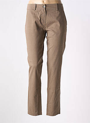 Pantalon chino marron LA FEE MARABOUTEE pour femme