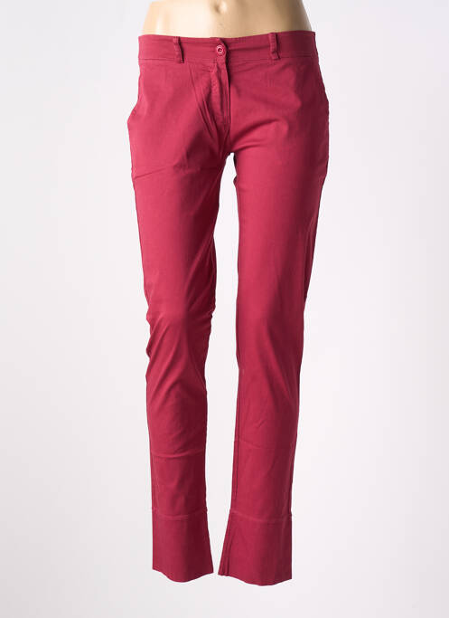 Pantalon chino taille basse taille basse rouge LA FEE MARABOUTEE femme