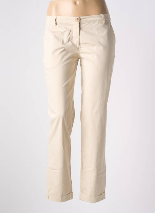 Pantalon chino beige LA FEE MARABOUTEE pour femme