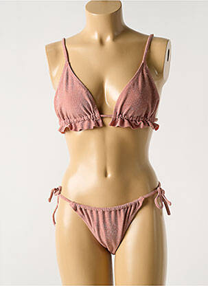 Maillot de bain 2 pièces rose SANS MARQUE pour femme