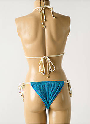 Maillot de bain 2 pièces stretch haut triangles bleu AANOUKIS femme