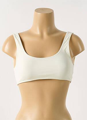 Haut de maillot de bain bretelles élastiquées brassieres beige INES DUHARD X BALIBREEZE femme