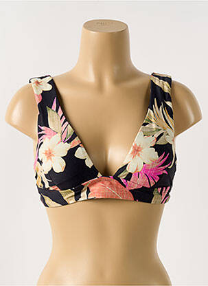 Haut de maillot de bain stretch haut soutien-gorge avec mousse de rembourrage amovible noir SANS MARQUE femme
