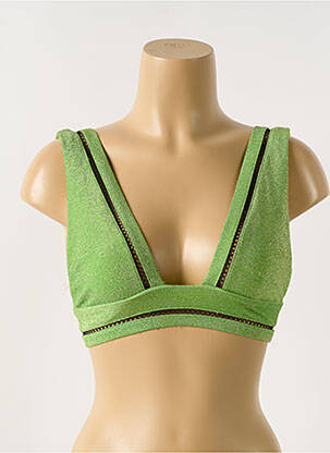 Haut de maillot de bain stretch haut soutien-gorge balconnet vert LES CANEBIERS femme