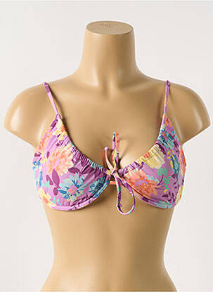 Haut de maillot de bain stretch haut soutien-gorge balconnet violet SANS MARQUE femme