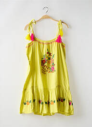 Robe courte coupe évasée fines bretelles jaune WILD femme