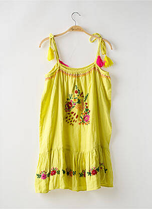Robe courte coupe évasée fines bretelles jaune WILD femme