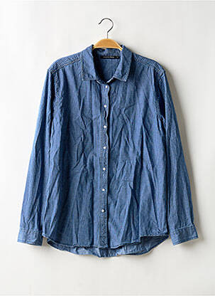 Chemisier coupe droite manches longues bleu MONOPRIX femme