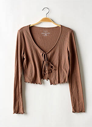 Boléro fermeture liens à nouer marron SOCIETY femme