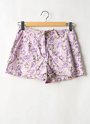 Short taille à pinces taille haute violet SANS MARQUE femme