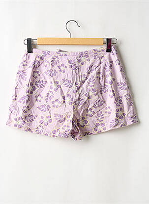Short taille à pinces taille haute violet SANS MARQUE femme