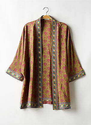 Veste kimono vert NOMAD ROSES pour femme
