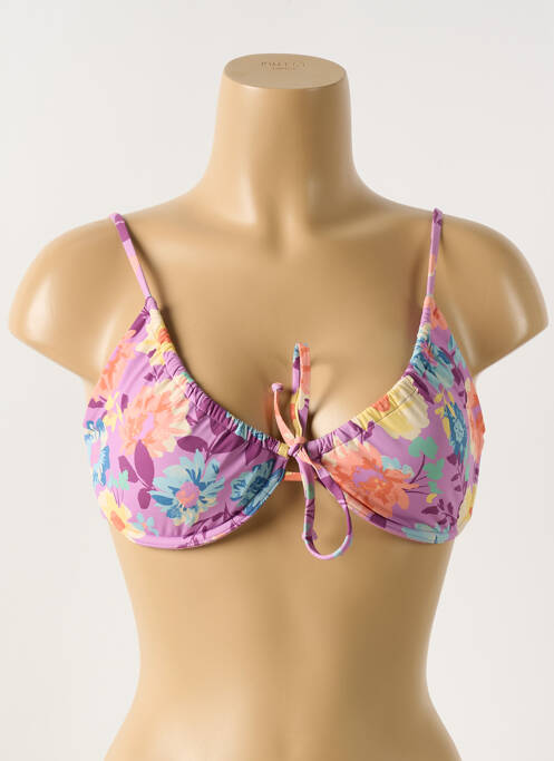 Haut de maillot de bain stretch haut soutien-gorge balconnet violet SANS MARQUE femme