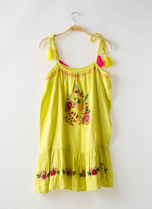 Robe courte coupe évasée fines bretelles jaune WILD femme