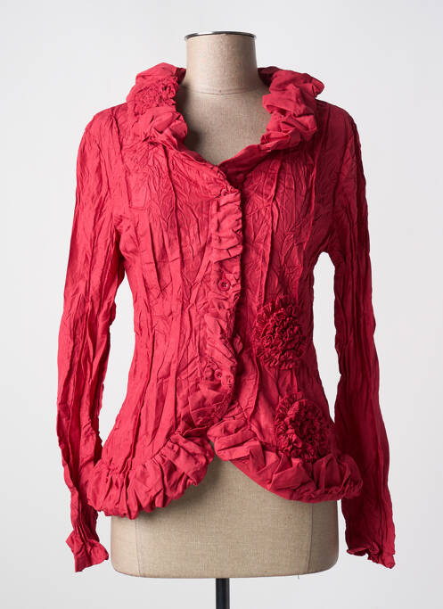 Veste casual poches rouge L33 femme