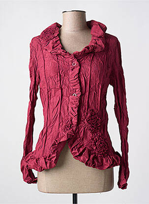 Veste casual poches rouge L33 femme