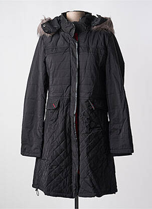 Parka manches longues a capuche noir VIRGINIE & MOI femme