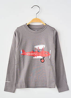T-shirt manches longues manches longues gris MA LOCOMOTION garçon