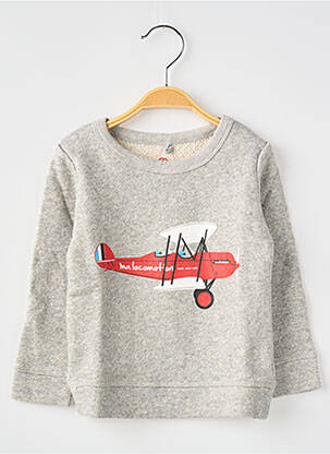 Sweat-shirt manches longues manches longues gris MA LOCOMOTION garçon