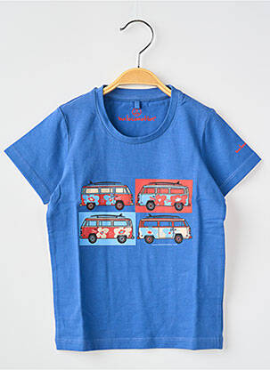 T-shirt coupe droite manches courtes bleu MA LOCOMOTION garçon