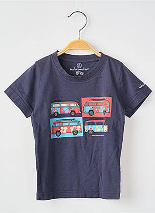 T-shirt coupe droite manches courtes bleu fonce MA LOCOMOTION garçon