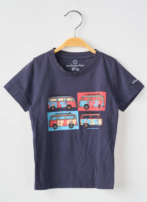 T-shirt coupe droite manches courtes bleu fonce MA LOCOMOTION garcon