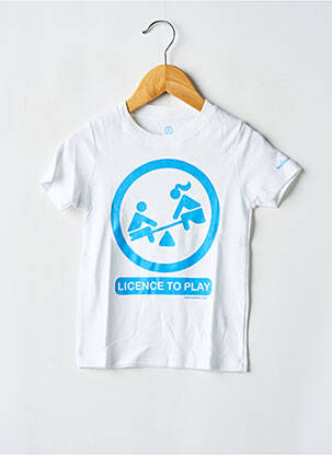 T-shirt sérigraphie floquée manches courtes blanc MA LOCOMOTION garçon