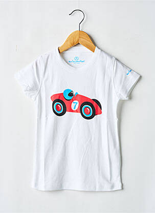 T-shirt sérigraphie floquée manches courtes blanc MA LOCOMOTION garçon