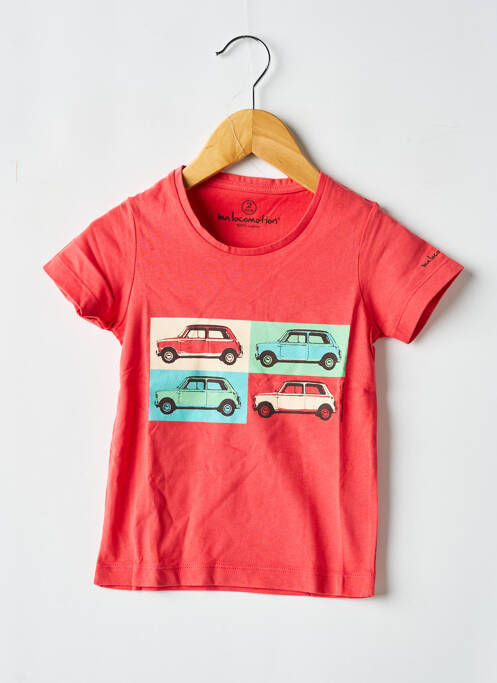 T-shirt sérigraphie floquée manches courtes rouge MA LOCOMOTION garcon
