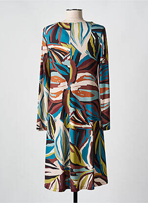 Robe mi-longue imprimé fantaisie manches longues bleu AN II VITO femme