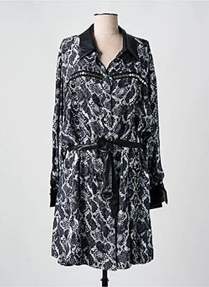 Robe mi-longue manches longues manches longues noir MAT FASHION femme