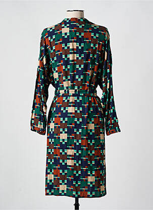 Robe mi-longue imprimé fantaisie manches longues vert NICE THINGS femme