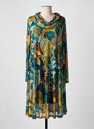 Robe mi-longue imprimé fantaisie manches longues vert AN II VITO femme