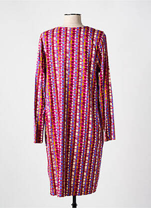 Robe mi-longue imprimé fantaisie manches longues rose ZILCH femme