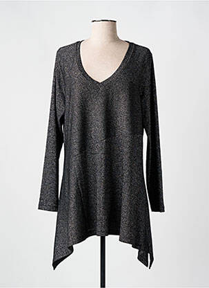 Tunique manches longues col v noir MAT FASHION femme