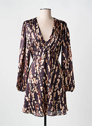 Robe courte manches longues manches longues marron CIVICO 1 femme