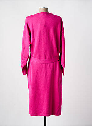 Robe mi-longue manches longues manches longues rose YESTA femme