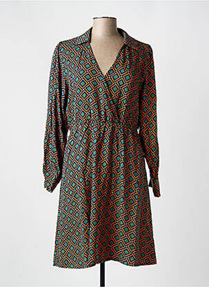Robe courte manches longues manches longues vert ZIBI LONDON femme